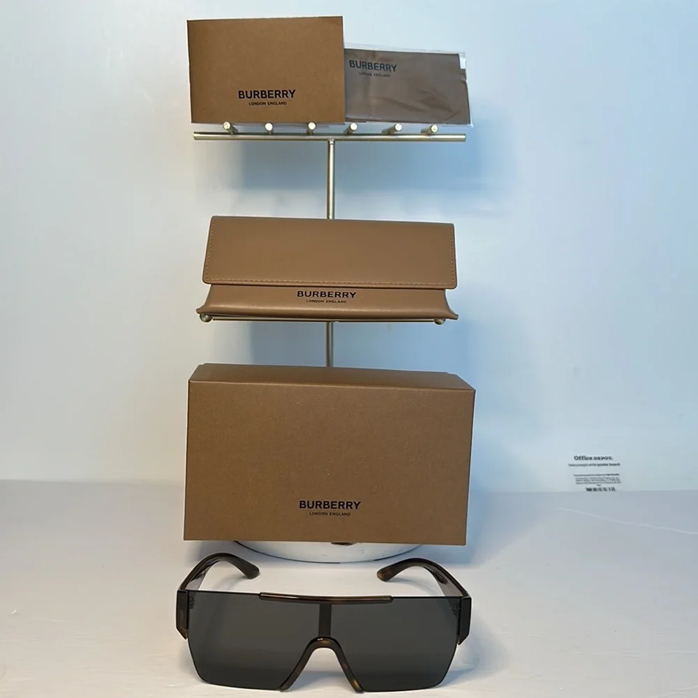 New- Burberry Sunglasses Men's B-4291 3002/87 Dark Havana/Dark Grey 38-138-140